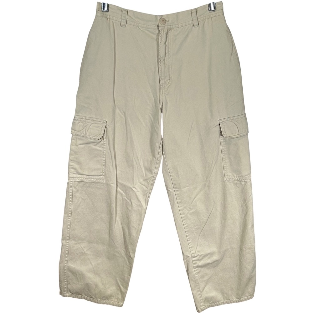Nautica Jeans Company Mens 30x20 Tan Khaki Cotton Twill‎ Cargo Pants